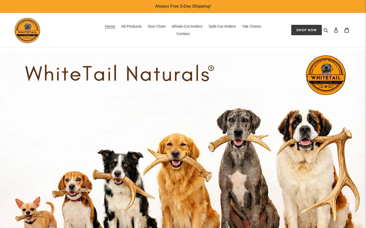 whitetailnaturals.co homepage screenshot