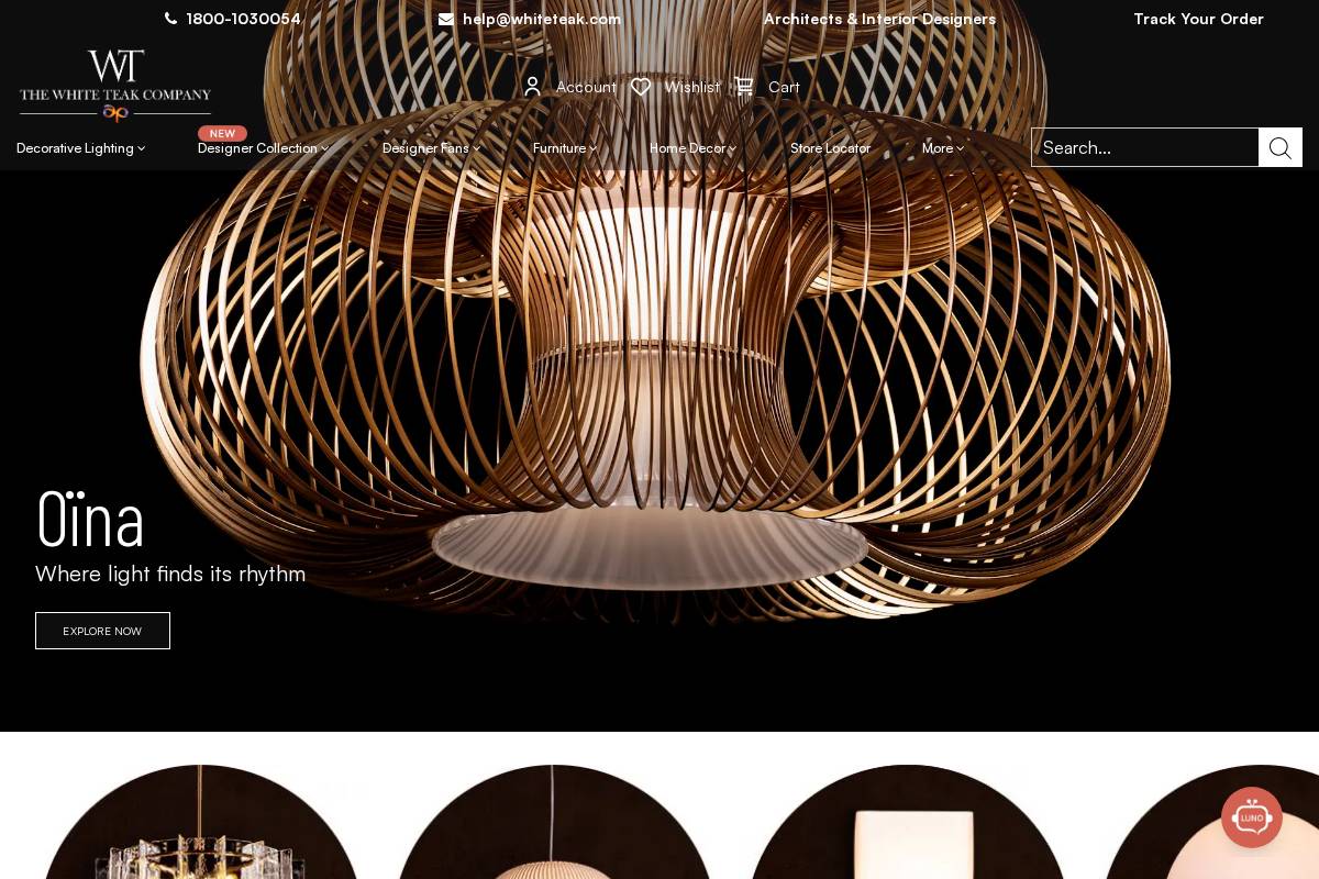 White Teak Company homepage screenshot