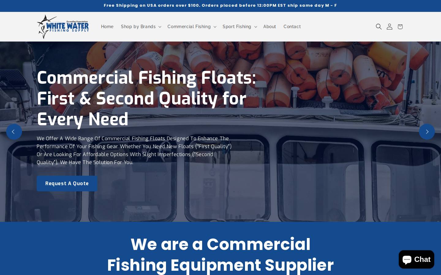 whitewaterfishingsupply.com homepage screenshot