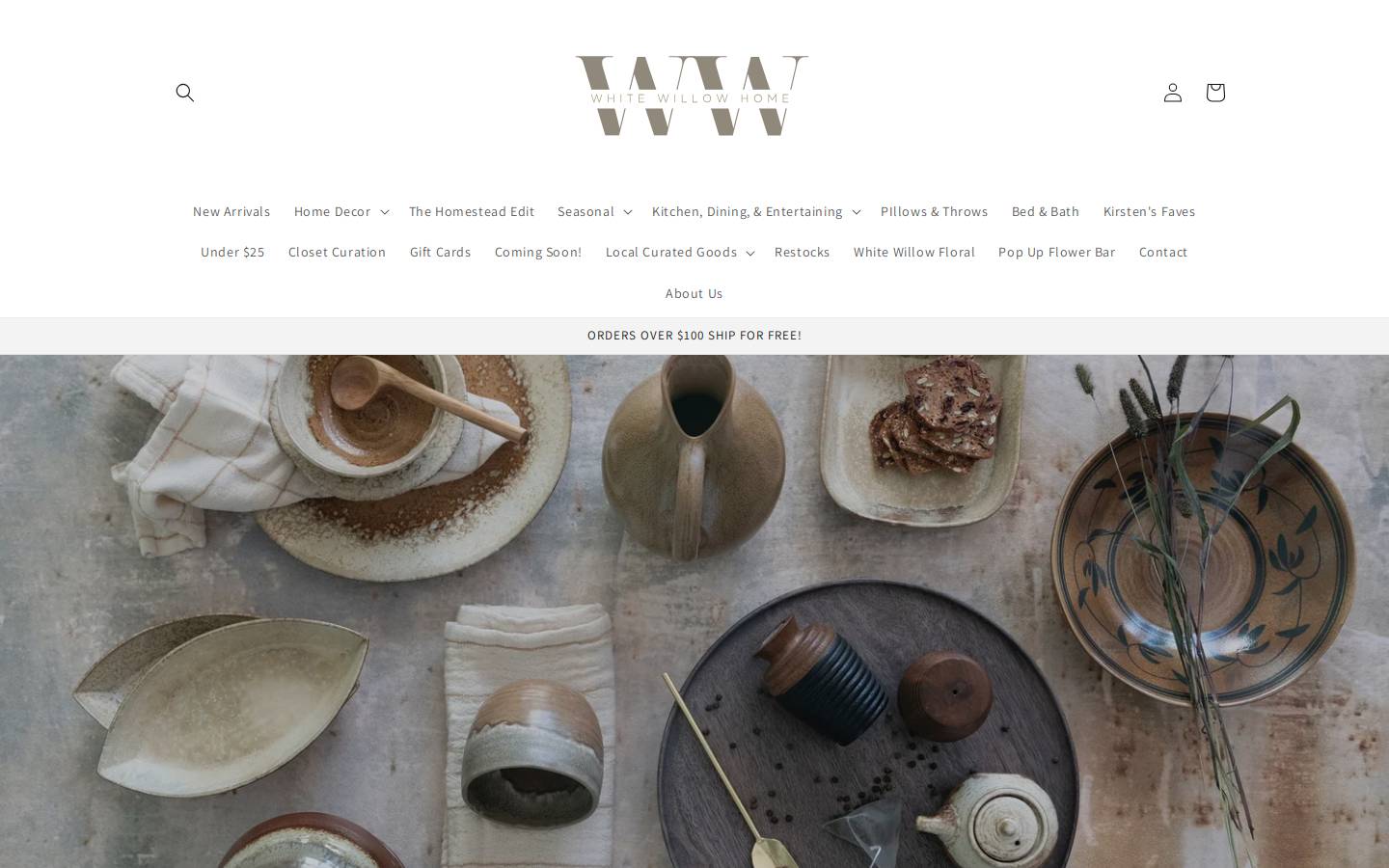 whitewillowhome.com homepage screenshot