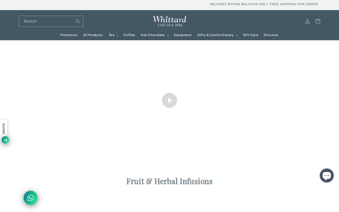 Whittard of Chelsea homepage screenshot
