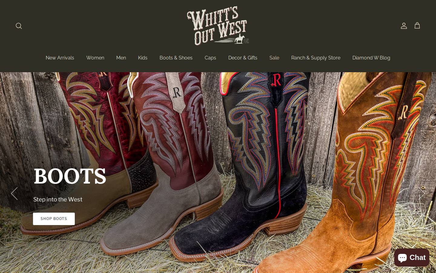 whittsoutwest.com homepage screenshot
