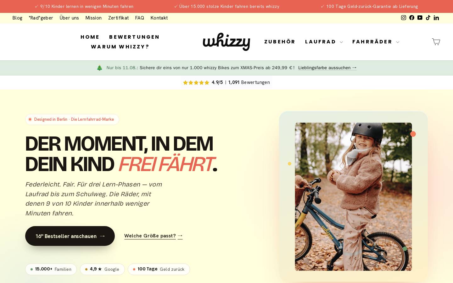 whizzy Kids homepage screenshot