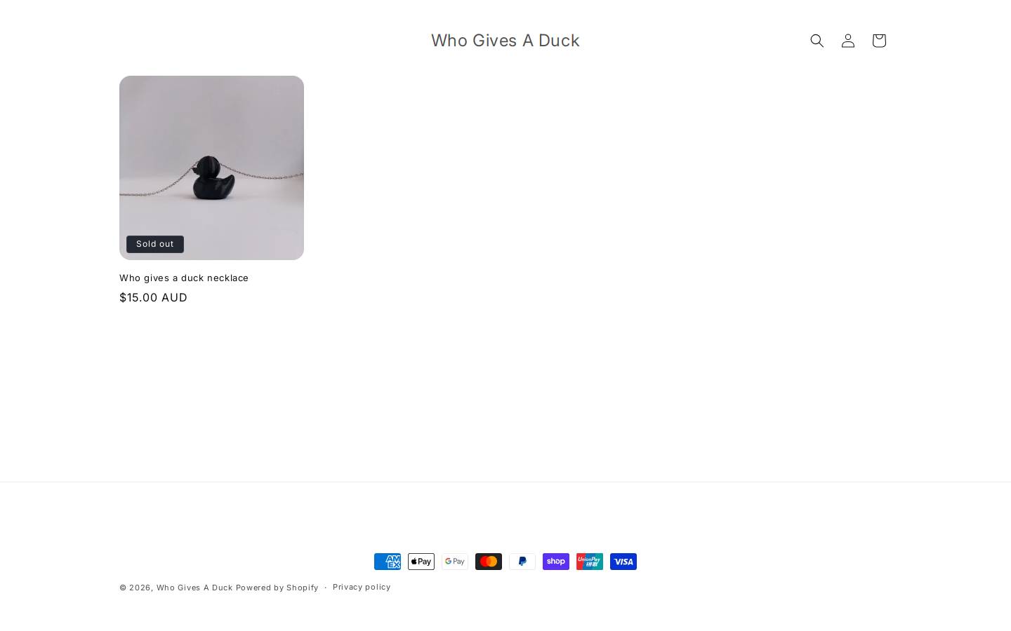 whogivesaduck.com.au homepage screenshot
