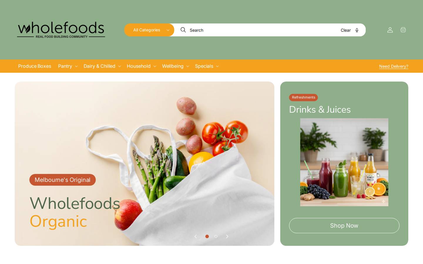 wholefoods.com.au homepage screenshot