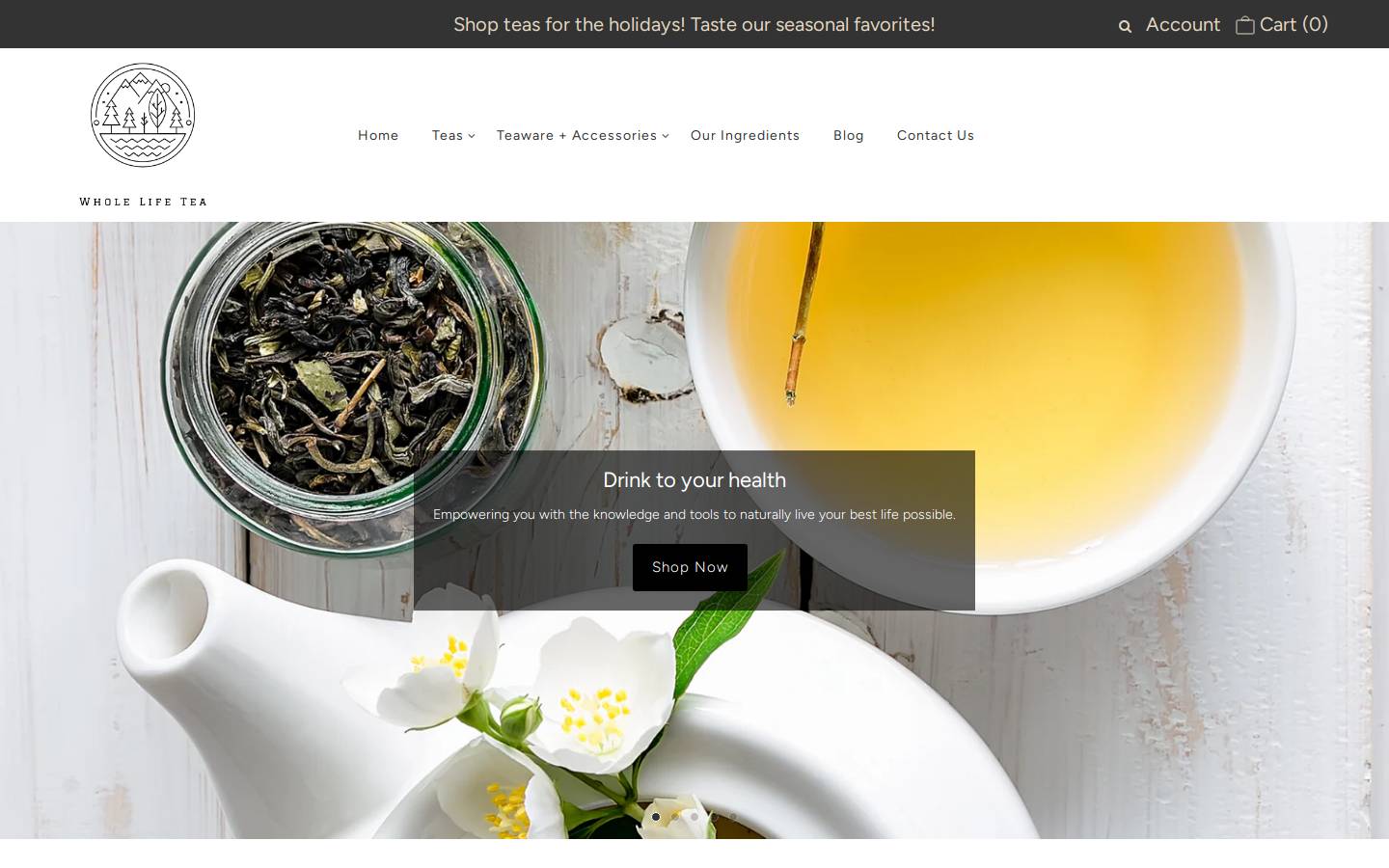 wholelifetea.com homepage screenshot