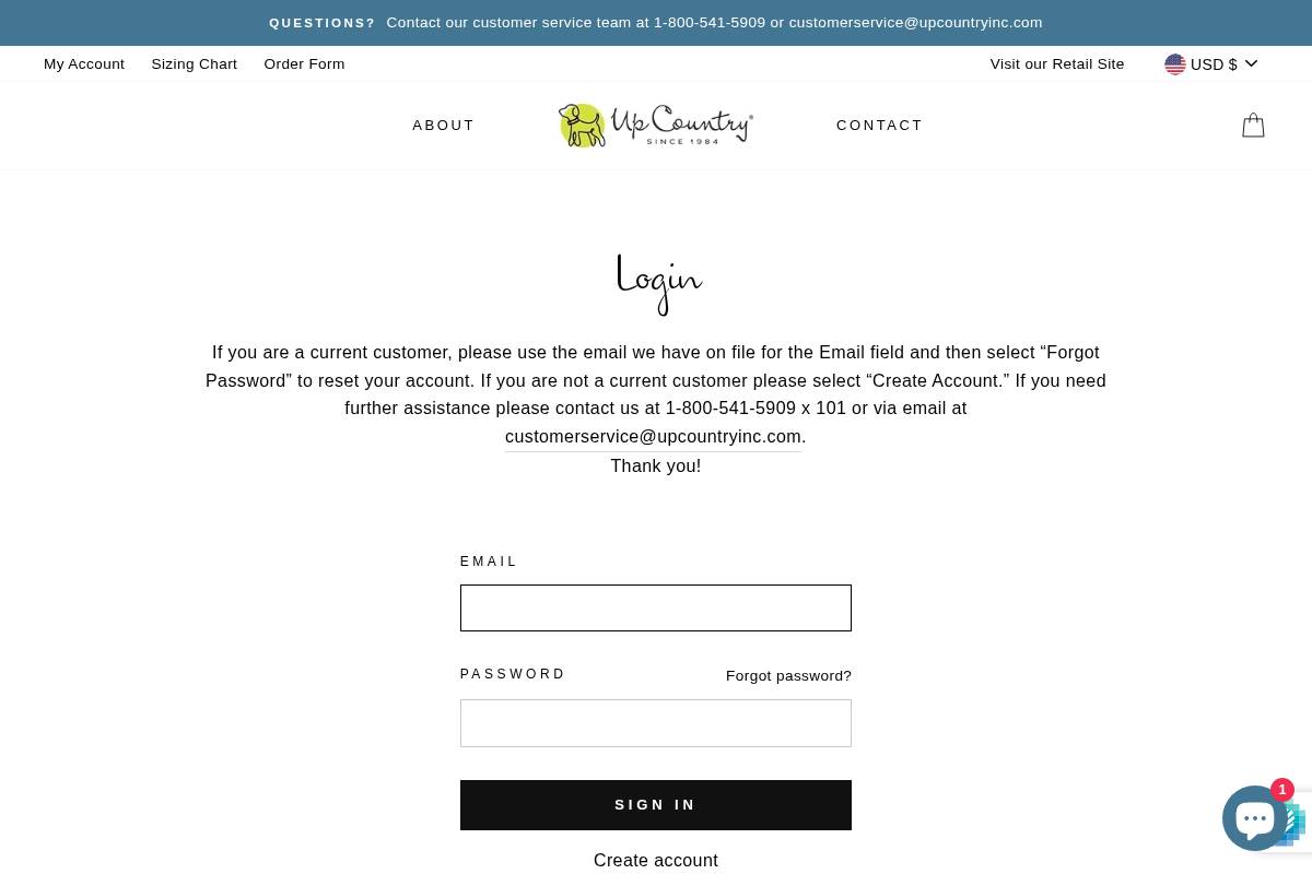 wholesale.upcountryinc.com homepage screenshot