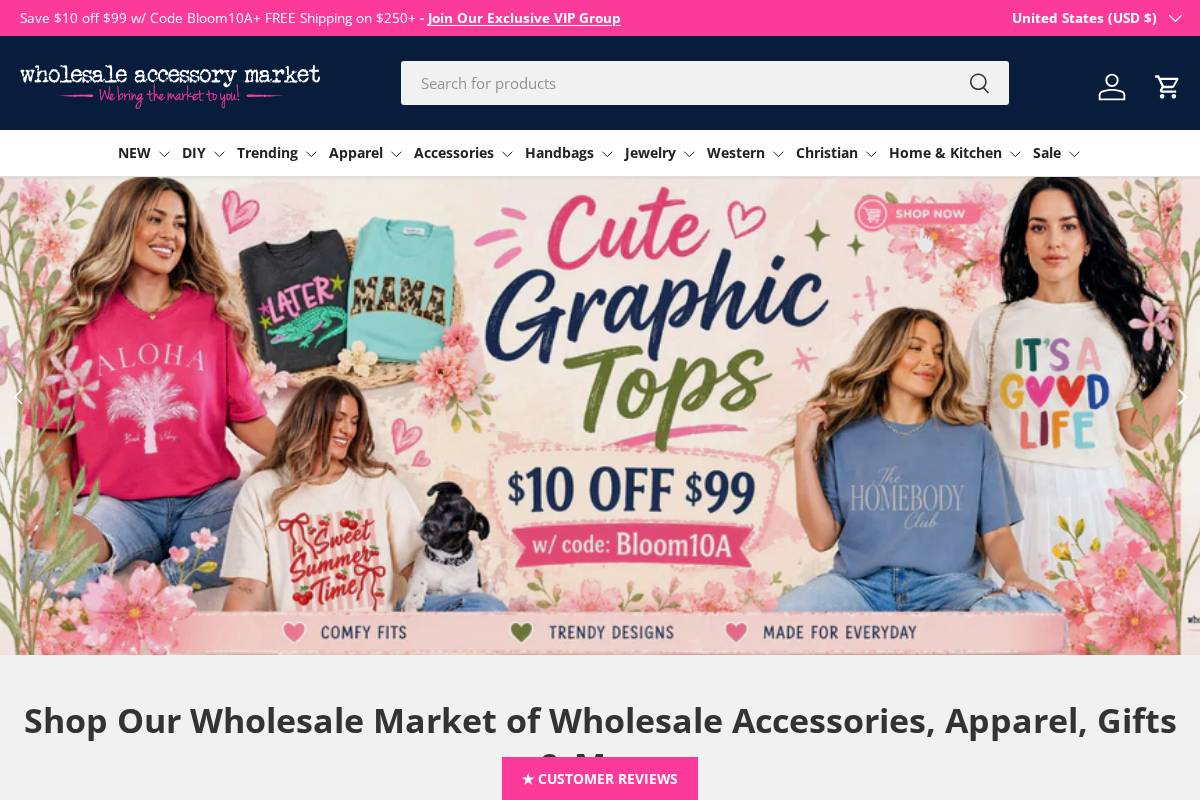 Wholesale Accessory Market homepage screenshot