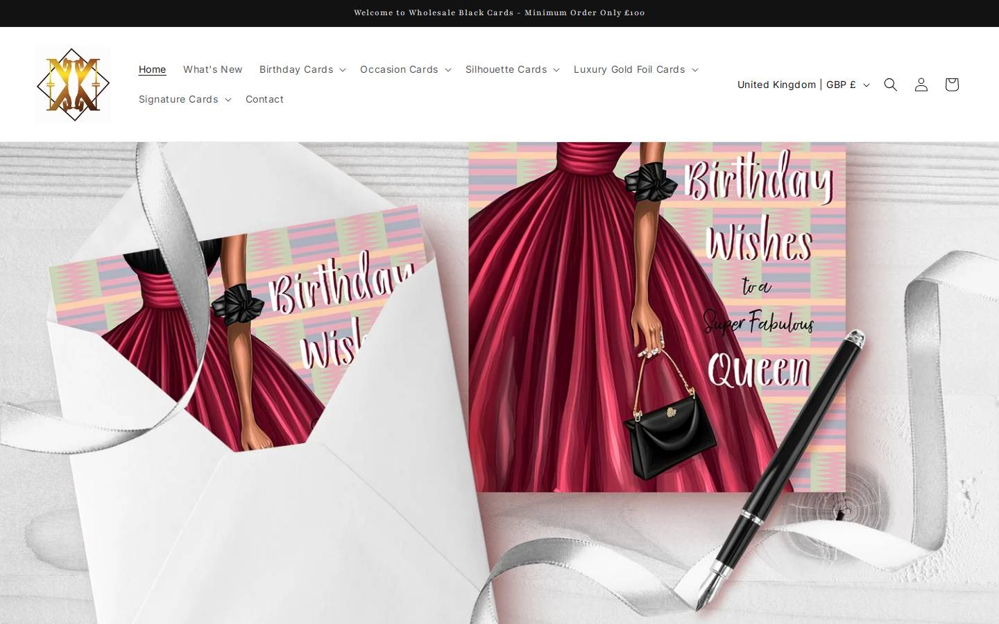 wholesaleblackcards.com homepage screenshot