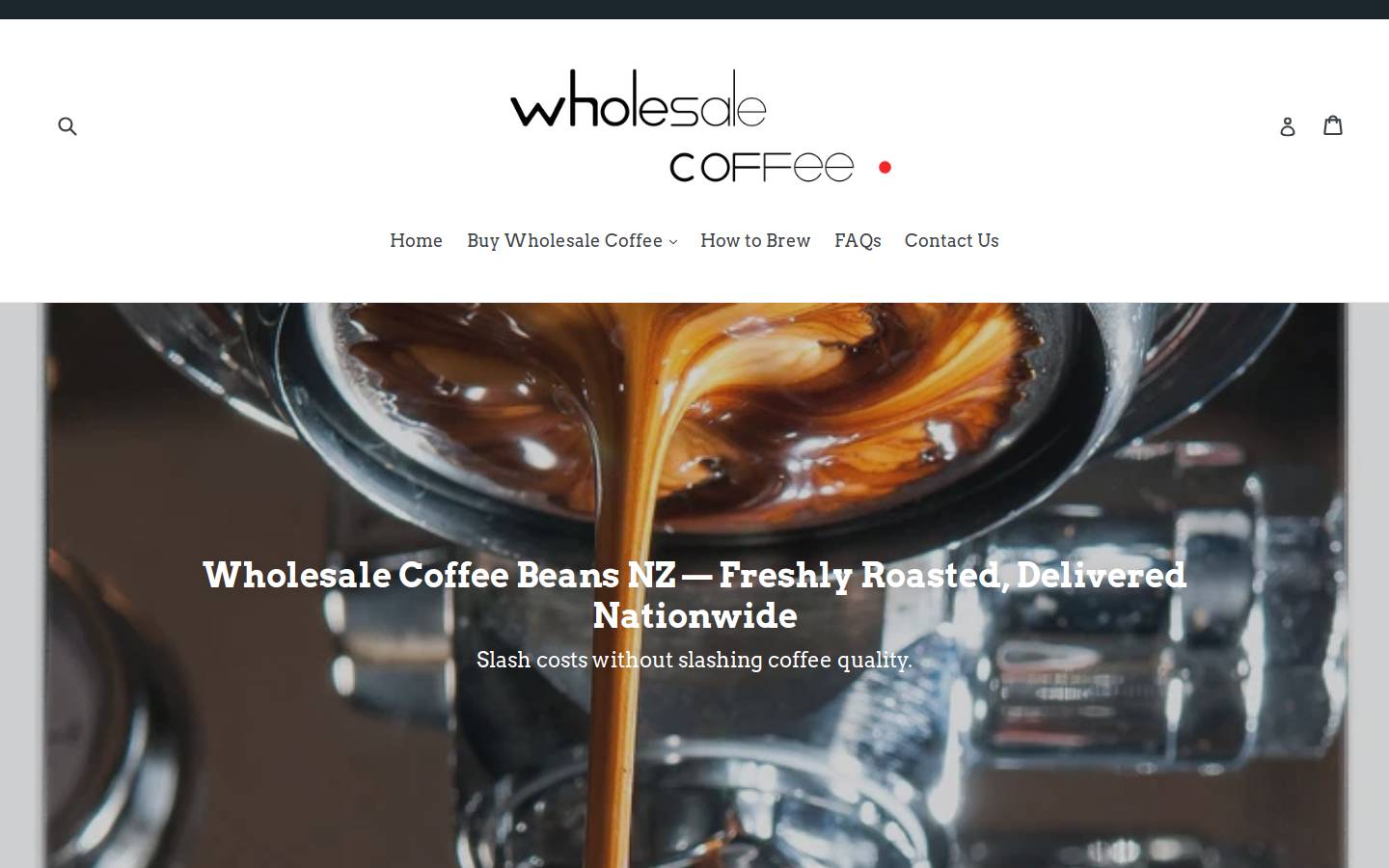 wholesalecoffee.nz homepage screenshot
