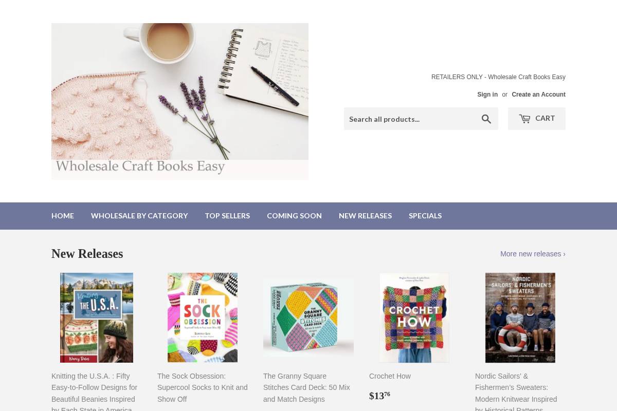 wholesalecraftbookseasy.com homepage screenshot