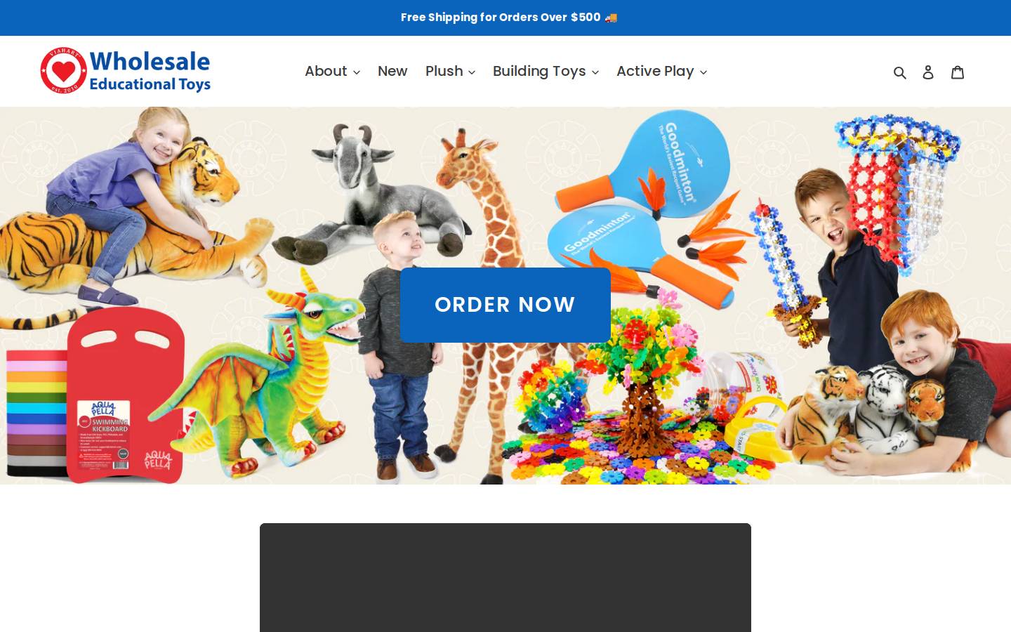 wholesaleeducationaltoys.com homepage screenshot