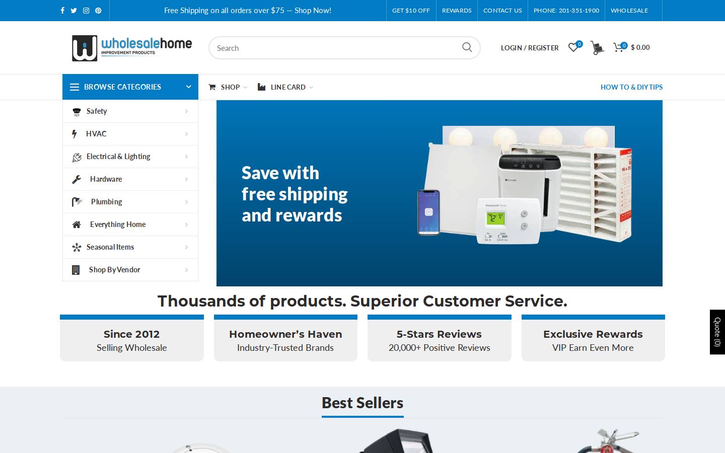 wholesalehomeimp.com homepage screenshot