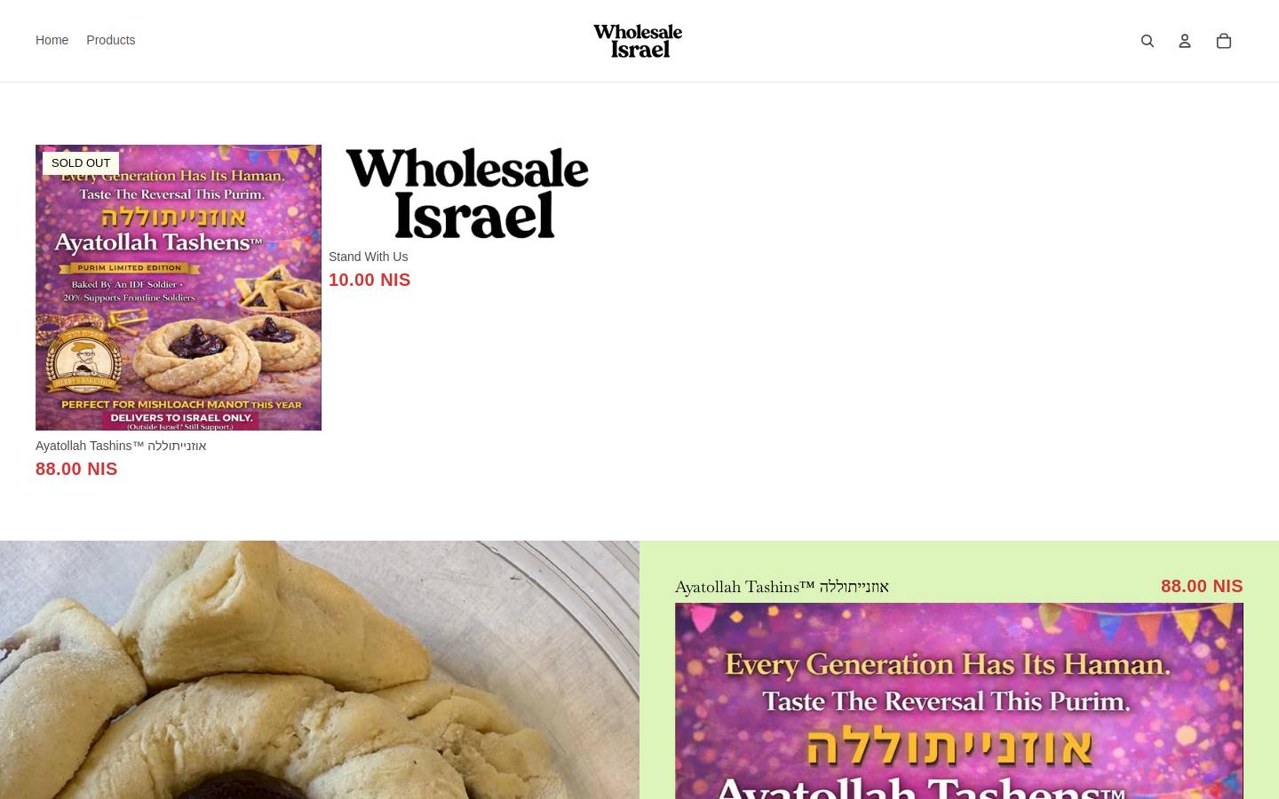 wholesaleisrael.com homepage screenshot
