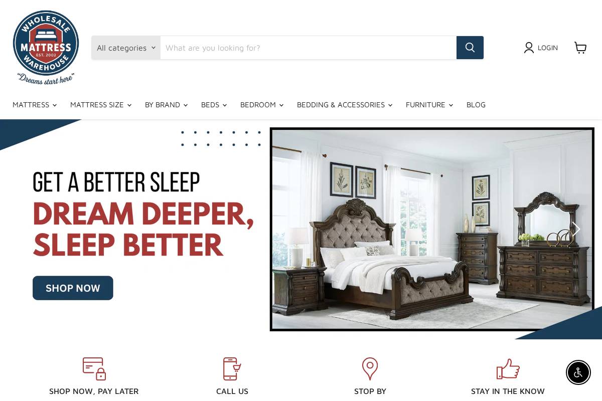 wholesalemattresswarehouse.com homepage screenshot