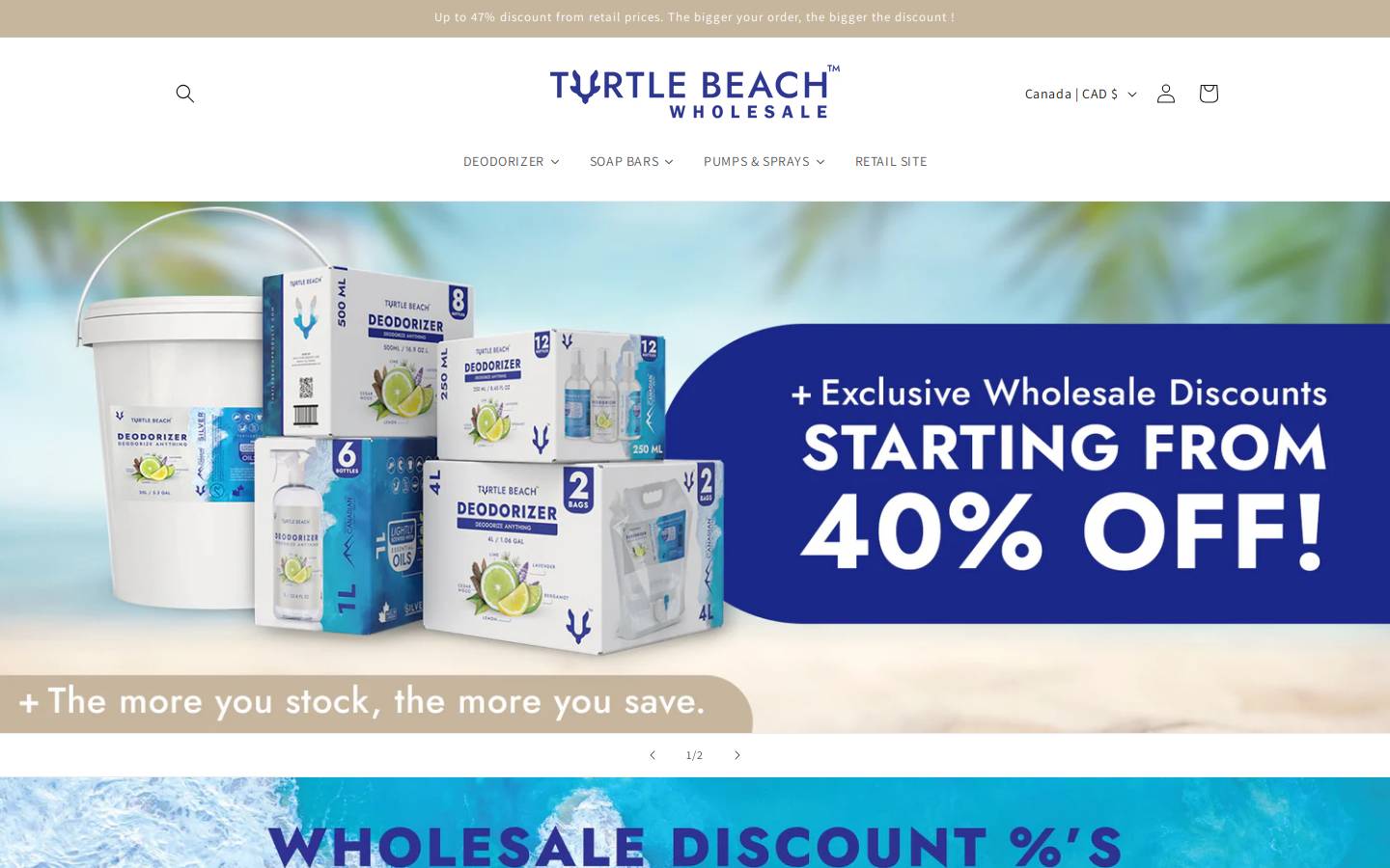 wholesaleturtlebeach.com homepage screenshot