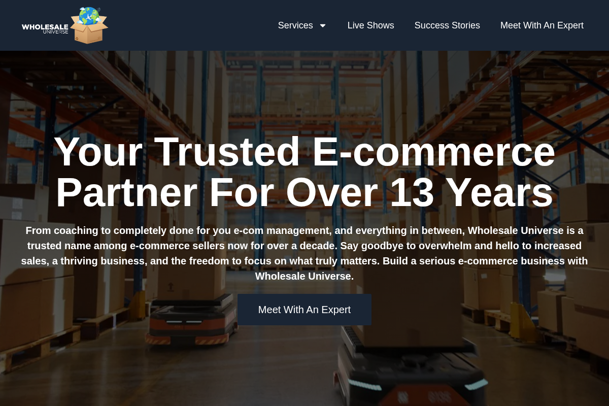 wholesaleuniverseinc.com homepage screenshot