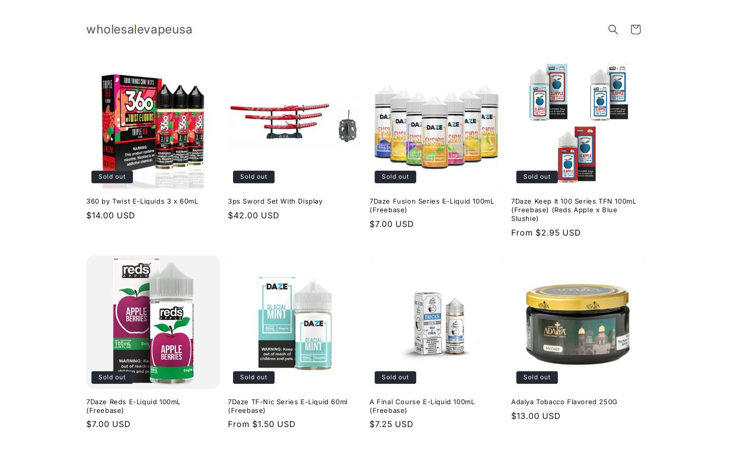wholesalevapeusa.com homepage screenshot