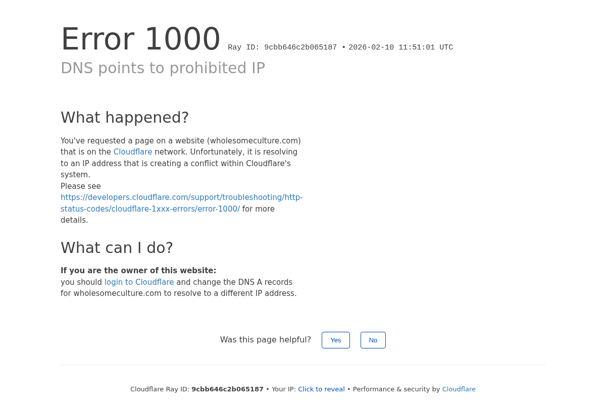 Wholesome Culture homepage screenshot