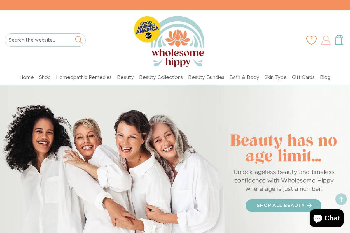 wholesomehippy.com homepage screenshot