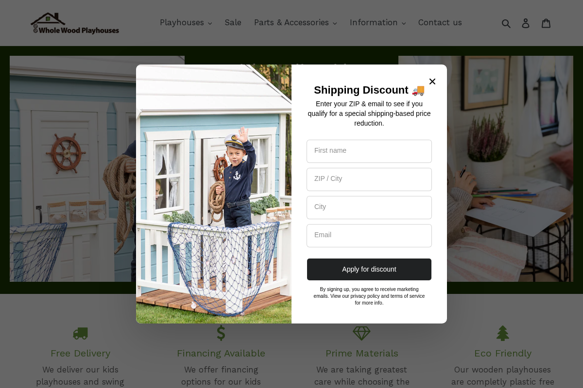 WholeWoodPlayhouses homepage screenshot