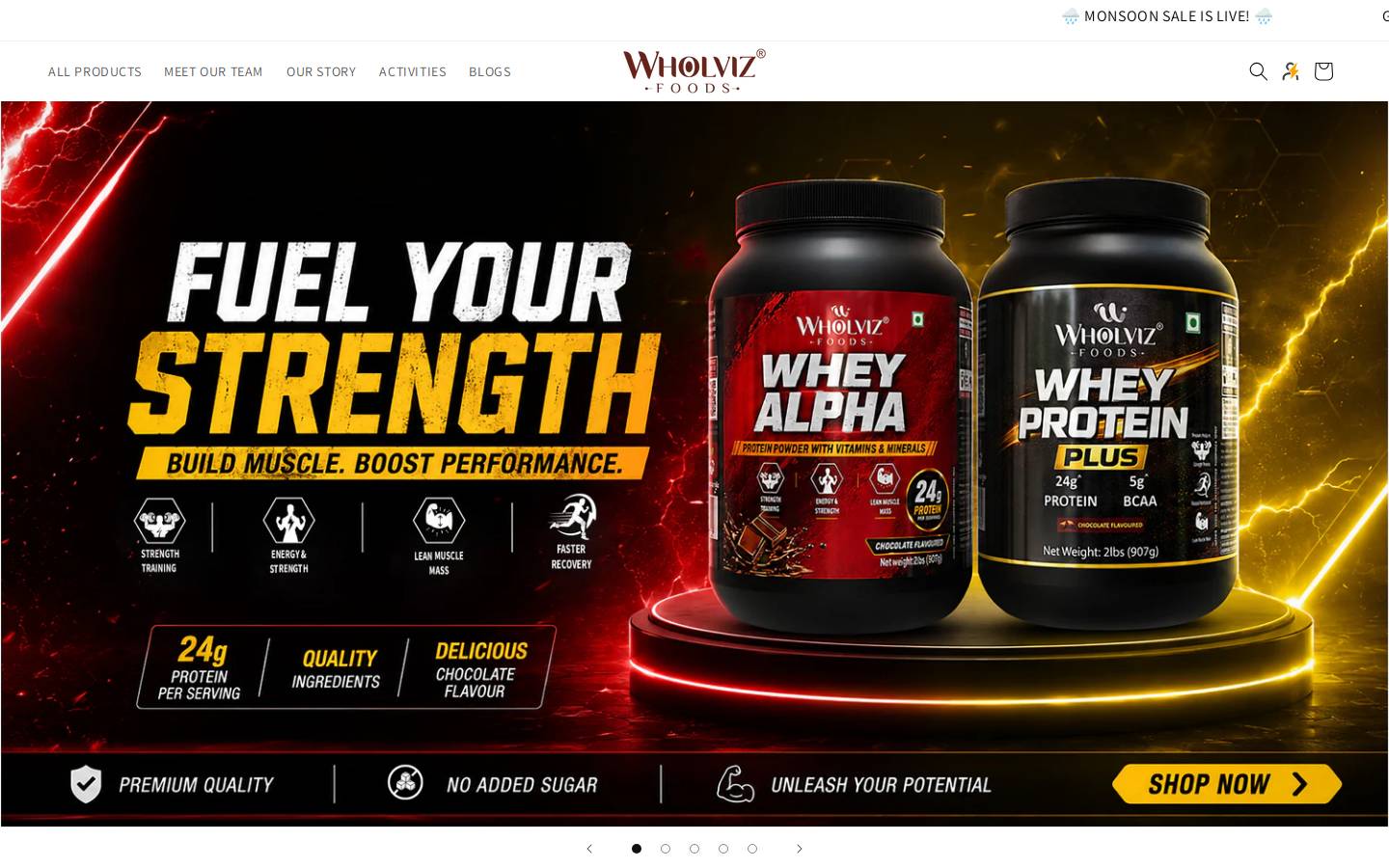 wholvizfoods.com homepage screenshot