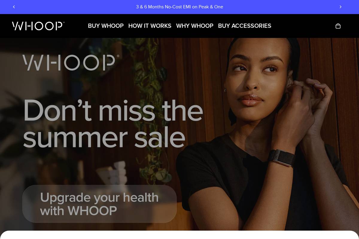 WHOOP homepage screenshot
