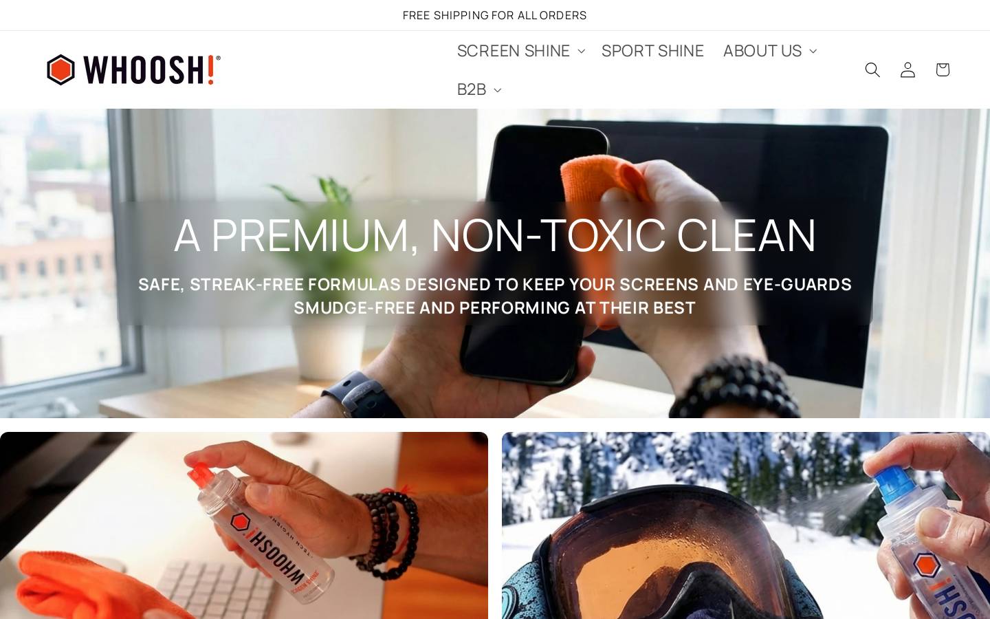 WHOOSH! homepage screenshot
