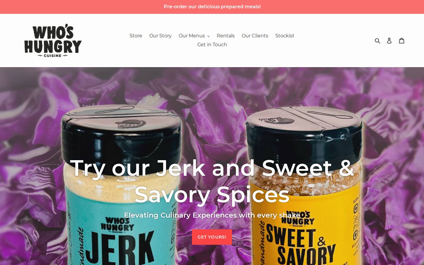whoshungrycatering.com homepage screenshot