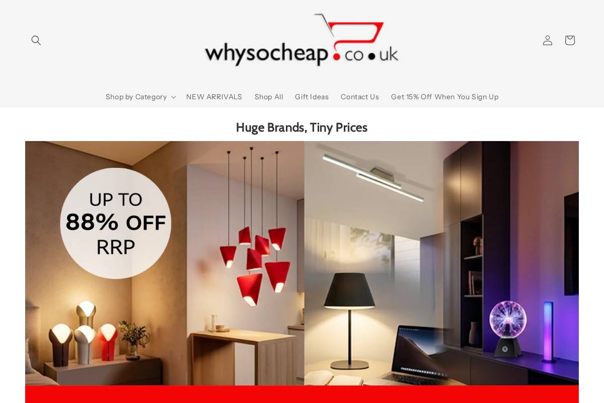 Whysocheap.co.uk homepage screenshot