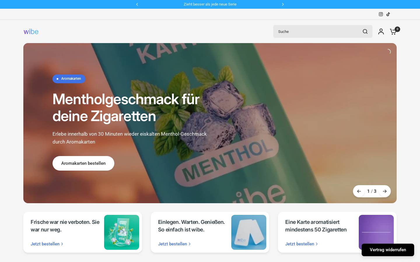 wibe-shop.com homepage screenshot