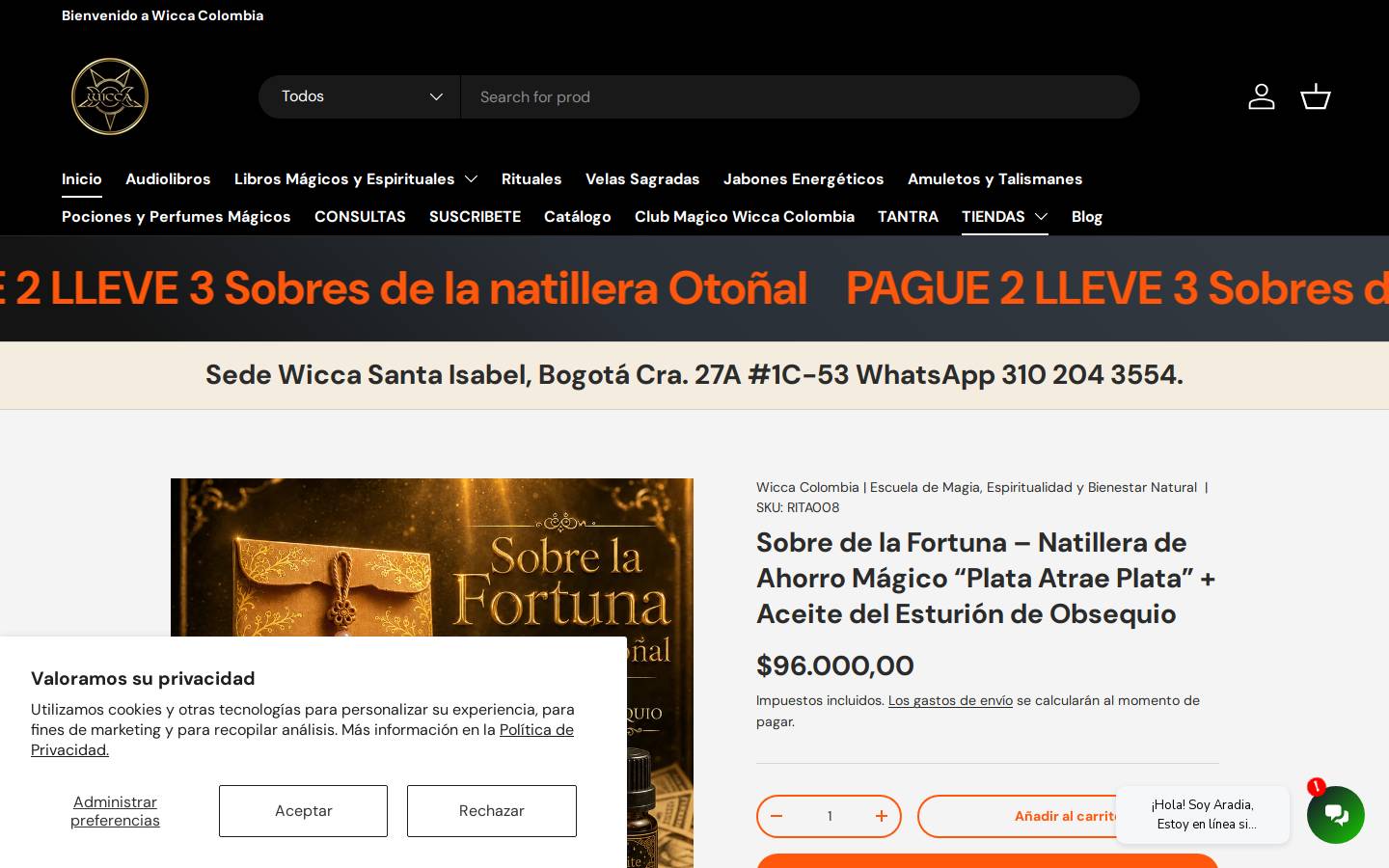 wiccastore.co homepage screenshot