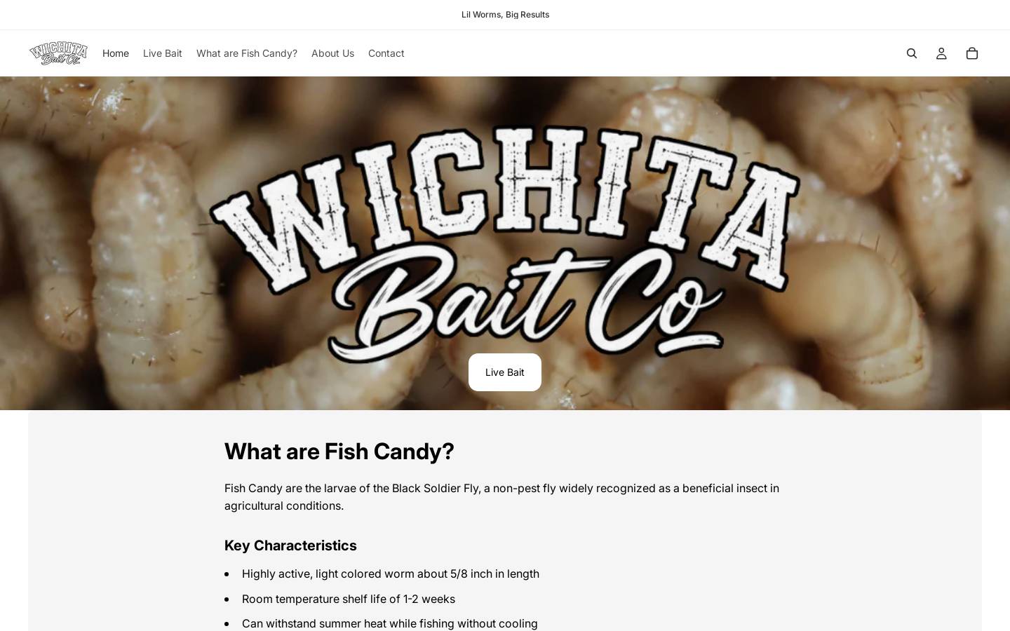 wichitabaitco.com homepage screenshot