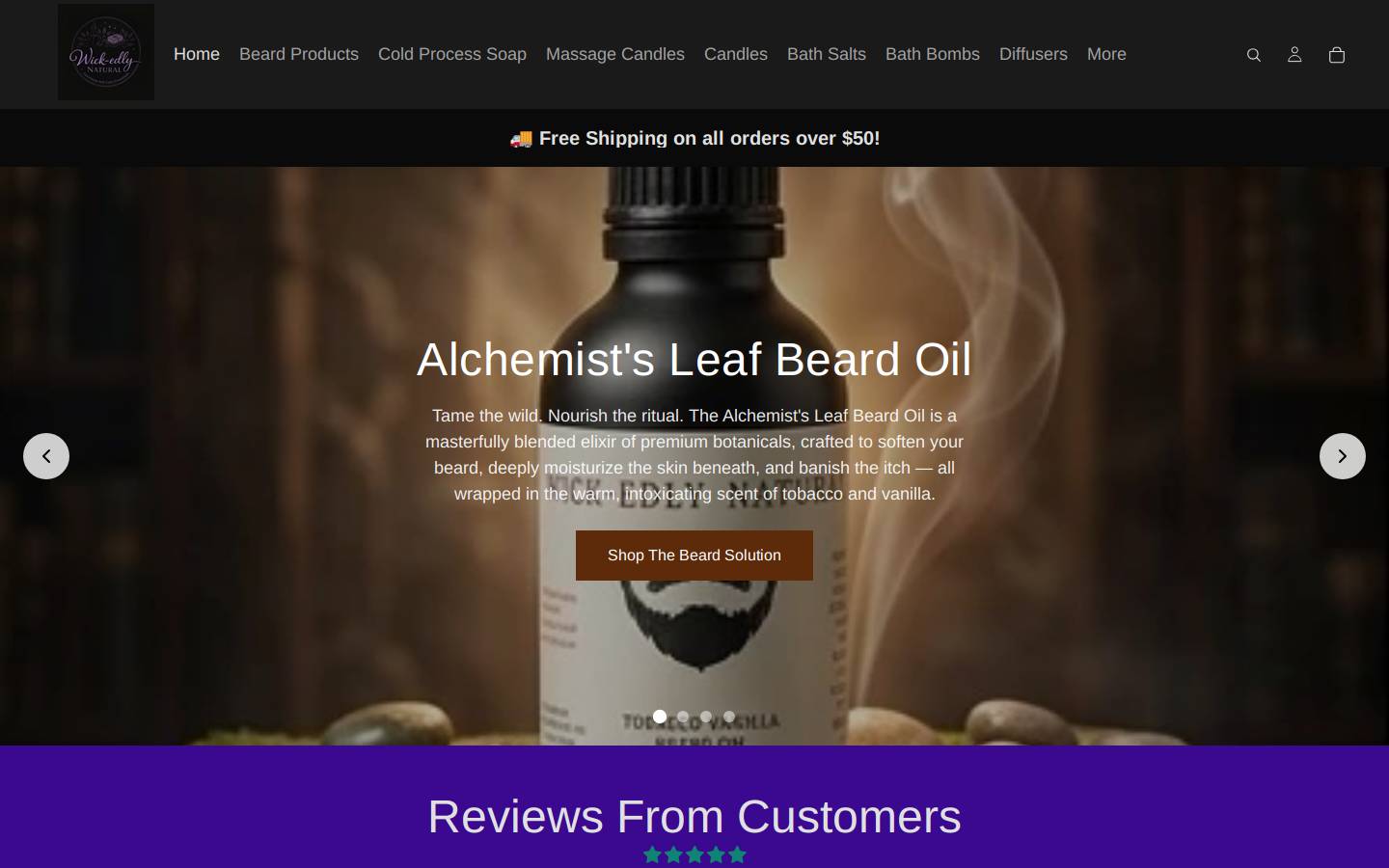 wick-edlynatural.com homepage screenshot