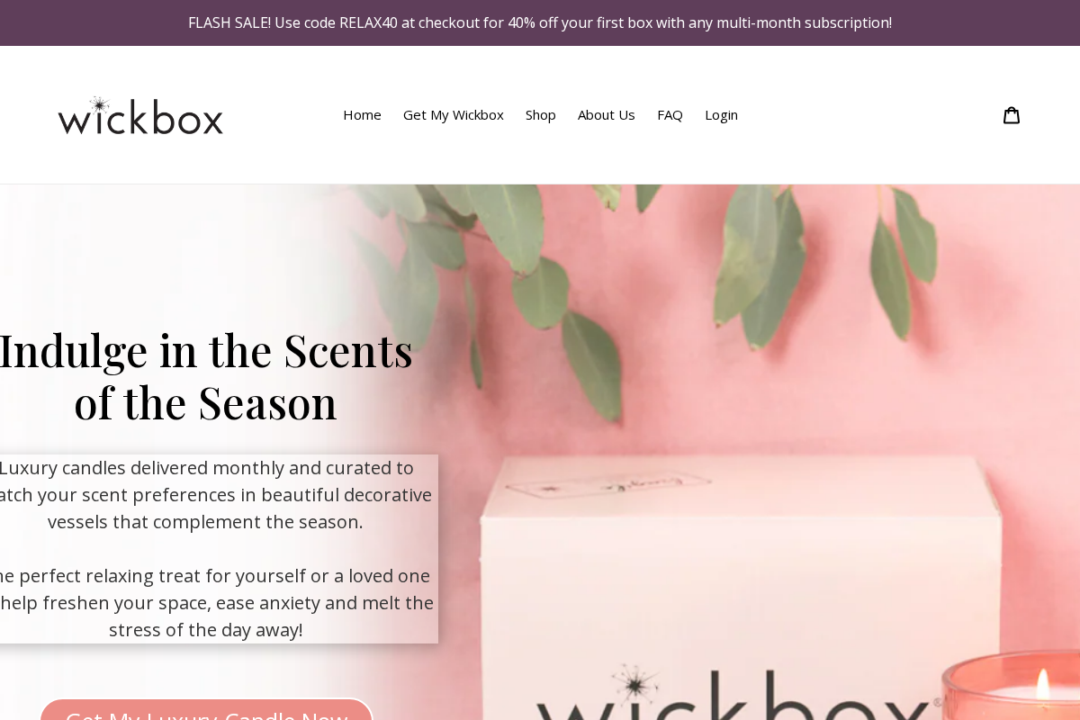 Wickbox homepage screenshot