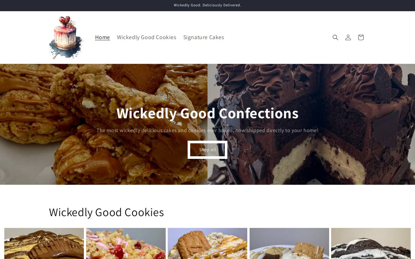 wickedlygoodconfections.com homepage screenshot