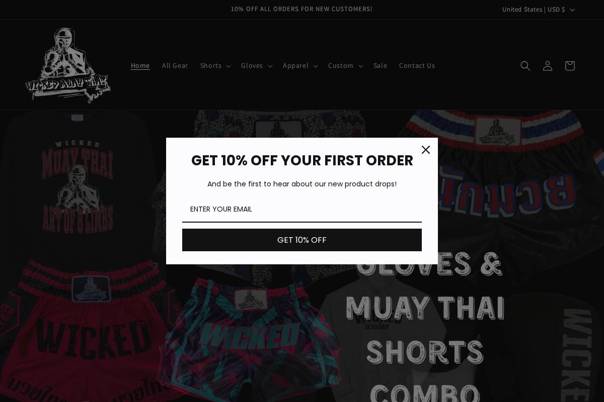 wickedmuaythai.com homepage screenshot