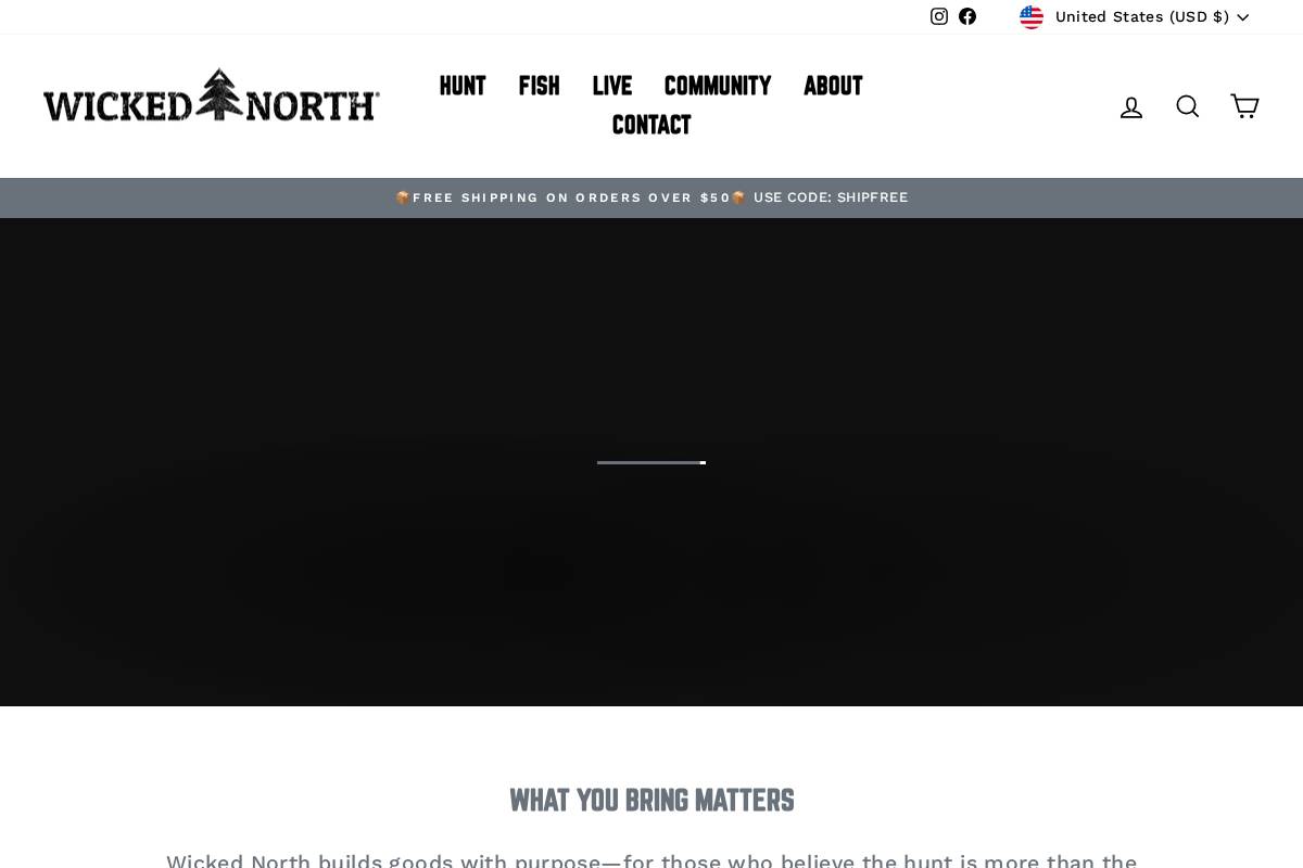 wickednorthgear.com homepage screenshot