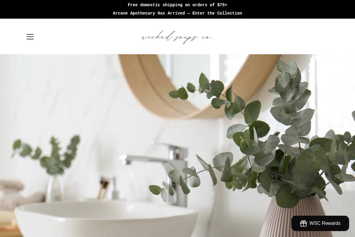 wickedsoapsco.com homepage screenshot