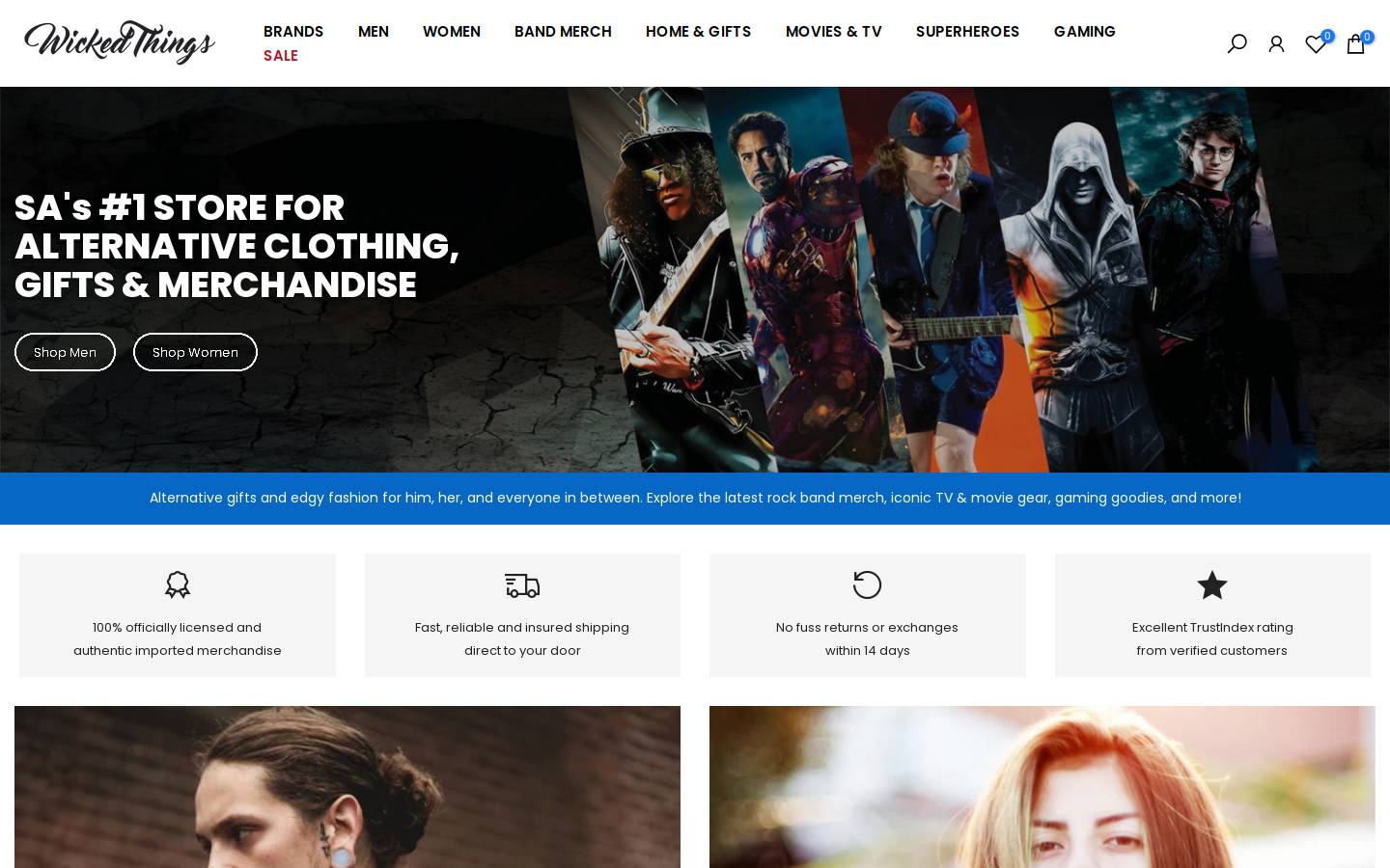 Wicked Things homepage screenshot
