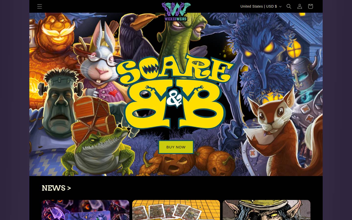 wickedweirdgames.com homepage screenshot