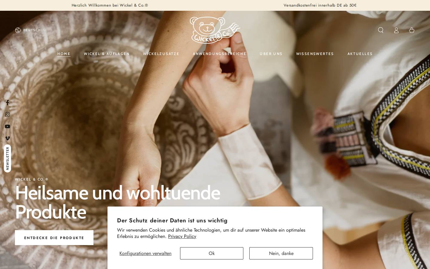 wickel-co.de homepage screenshot