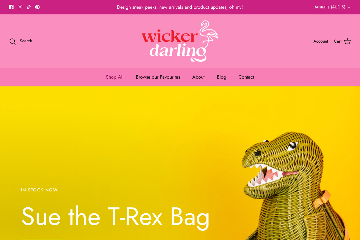 Wickerdarling homepage screenshot