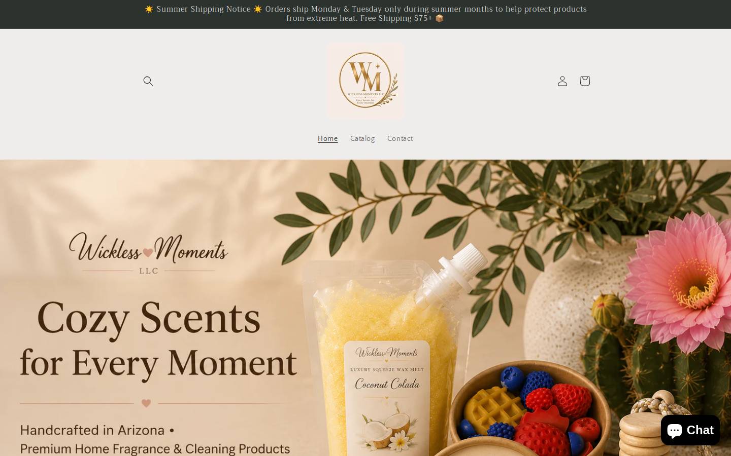 wicklessmoments.com homepage screenshot