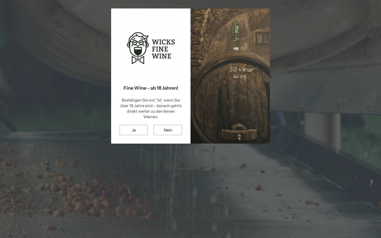 Wicks homepage screenshot