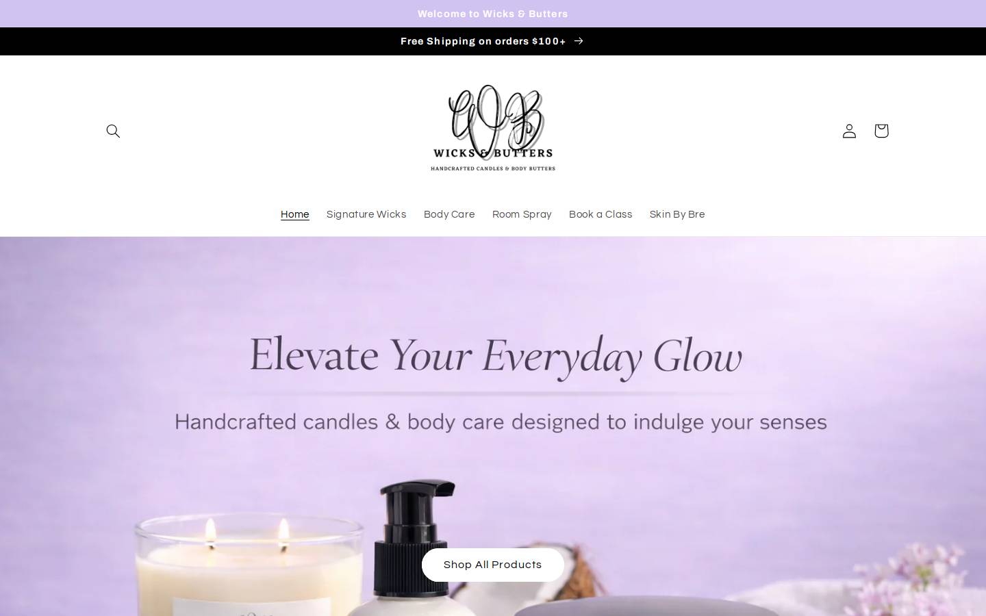 wicksandbutters.com homepage screenshot