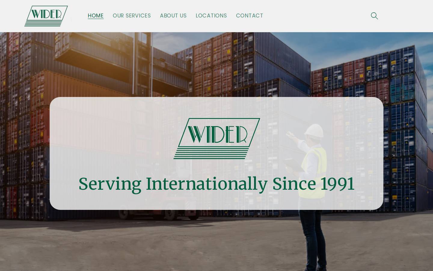 widerlogistics.com homepage screenshot