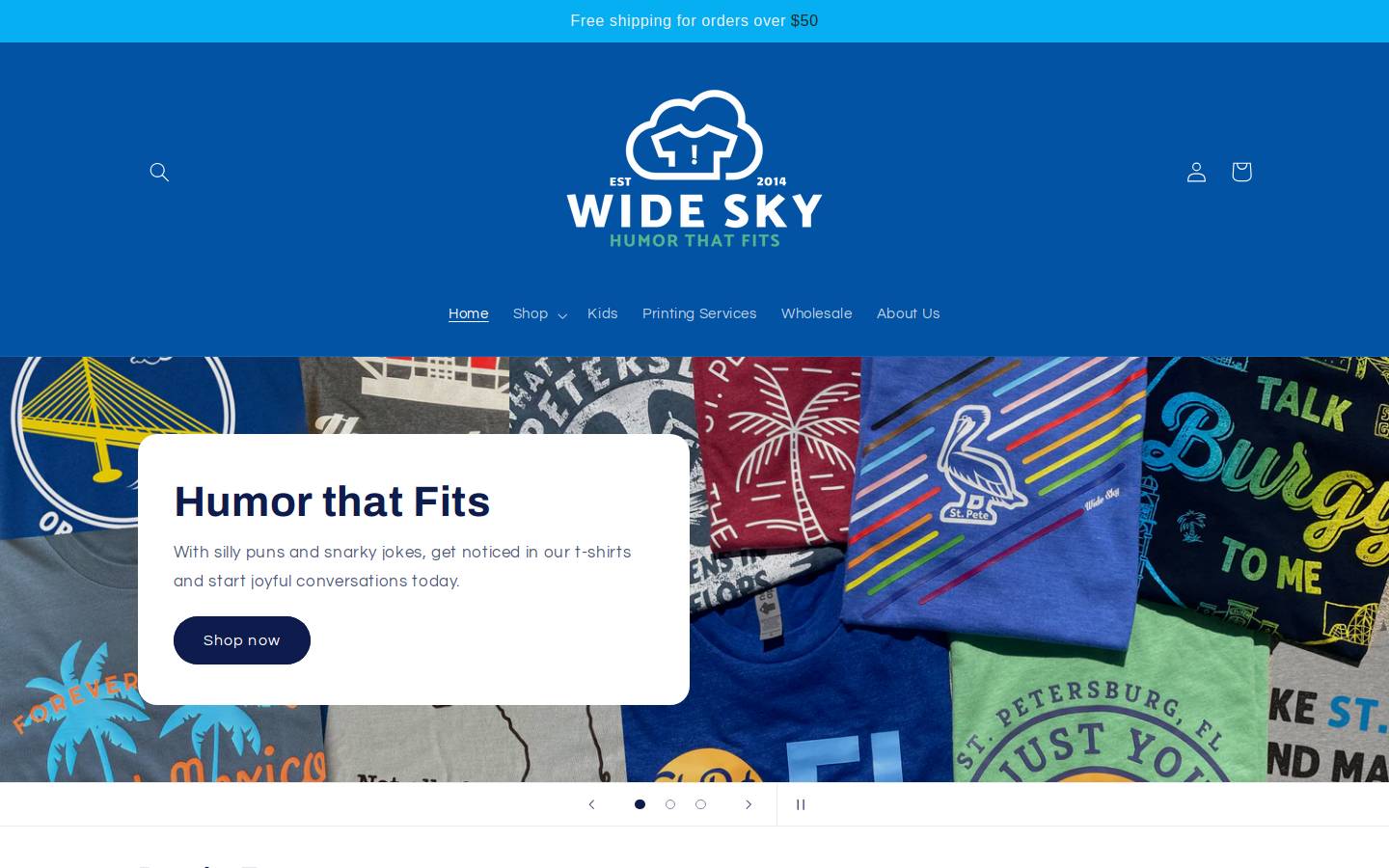 wideskylife.com homepage screenshot