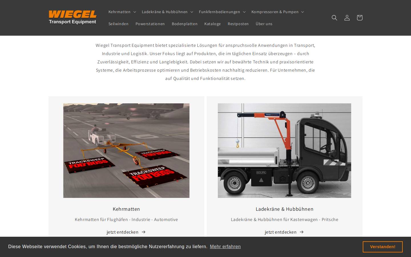 wiegel-shop.de homepage screenshot