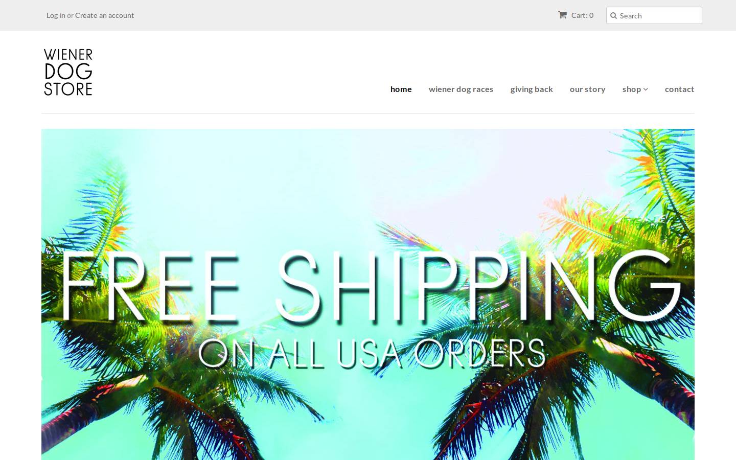 wienerdogstore.com homepage screenshot